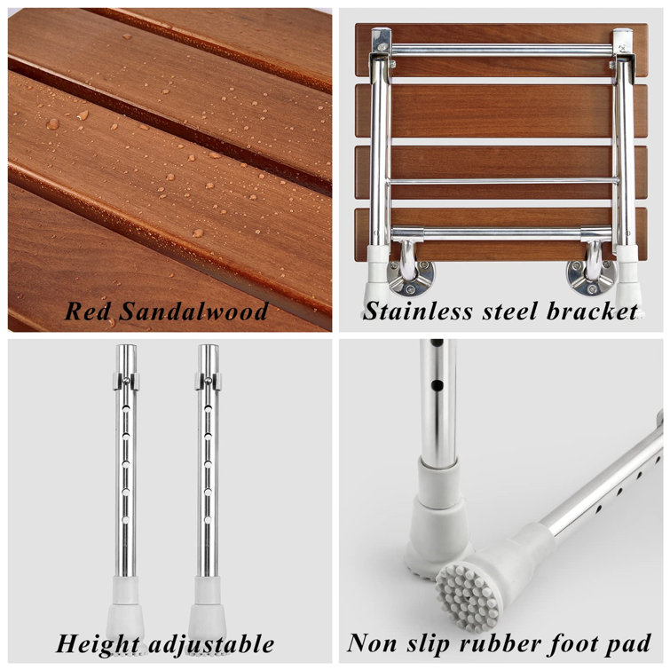 Rebrilliant 15'' W Wood Shower Bench Wayfair Canada